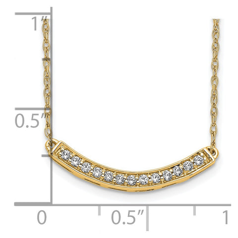 14k Diamond Curved Bar 18 inch Necklace-WBC-PM4679-016-YA