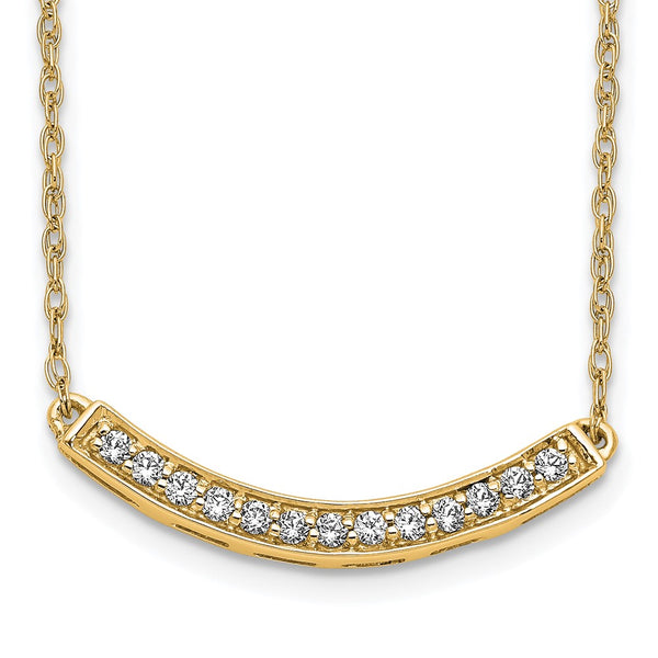 14k Diamond Curved Bar 18 inch Necklace-WBC-PM4679-016-YA