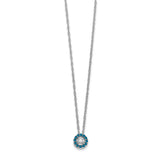 14k White Gold Blue and White Diamond Halo 18 in. Necklace-WBC-PM4684-013-WA