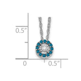 14k White Gold Blue and White Diamond Halo 18 in. Necklace-WBC-PM4684-013-WA