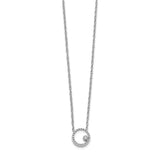 14k White Gold Diamond Open Circle 18 inch Necklace-WBC-PM4685-010-WA