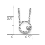 14k White Gold Diamond Open Circle 18 inch Necklace-WBC-PM4685-010-WA