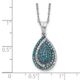 14k White Gold Blue and White Diamond Teardrop 18 in. Necklace-WBC-PM4686-050-WA