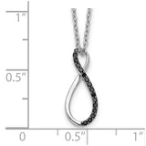 14k White Gold Black Diamond 18 inch Necklace-WBC-PM4687-008-WA