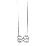 14k White Gold Diamond Double Infinity Symbol 18 inch Necklace-WBC-PM4689-010-WA