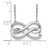 14k White Gold Diamond Double Infinity Symbol 18 inch Necklace-WBC-PM4689-010-WA