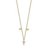 14k Diamond Cross 18 inch Necklace-WBC-PM4698-005-YA