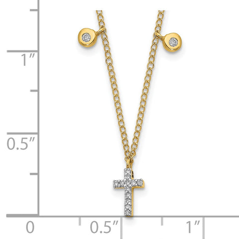 14k Diamond Cross 18 inch Necklace-WBC-PM4698-005-YA