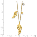 14k Diamond and Feathers 16.5 inch Necklace-WBC-PM4702-005-YA