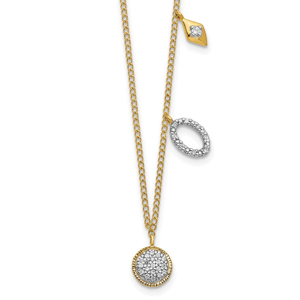 14k Diamond Circles 18 inch Necklace-WBC-PM4703-010-YA