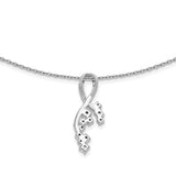 14k White Gold Fancy Florina Diamond Chain Slide Necklace-WBC-PM6790-033-WA