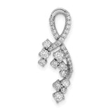 14k White Gold Fancy Florina Diamond Chain Slide Necklace-WBC-PM6790-033-WA