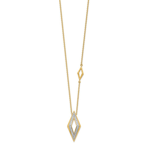 14k Polished Fancy Diamond 18in Necklace-WBC-PM6823-019-YA