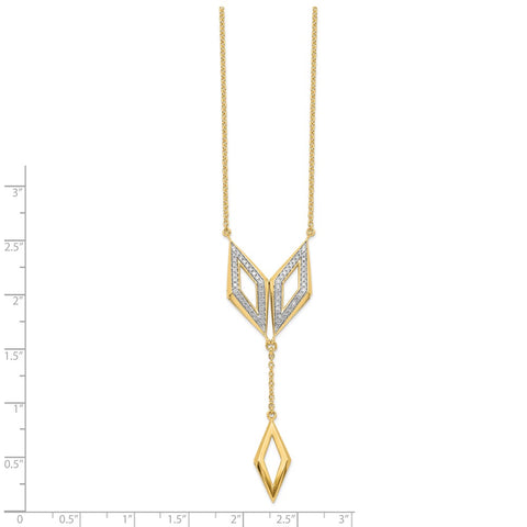14k Polished Dangle Fancy Diamond 18in Necklace-WBC-PM6824-038-YA