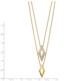 14k Polished Fancy Double Strand Diamond 16in Necklace-WBC-PM6825-019-YA