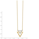 14k Polished Double Triangle Diamond 18in Necklace-WBC-PM6833-016-YA