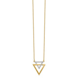 14k Polished Double Triangle Diamond 18in Necklace-WBC-PM6833-016-YA
