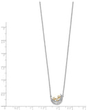 14k Two-tone Moon w/3-Stars Diamond 18in Necklace-WBC-PM6850-019-WYA