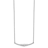 14k White Gold Polished Diamond Bezel Set Bar 18in Necklace-WBC-PM6873-020-WA