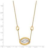 14k Polished Diamond Oval 18in Necklace-WBC-PM6891-025-YA