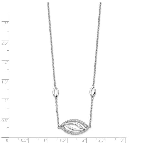 14k White Gold Eye-Shape Diamond 18in Necklace-WBC-PM6893-025-WA