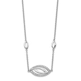 14k White Gold Eye-Shape Diamond 18in Necklace-WBC-PM6893-025-WA