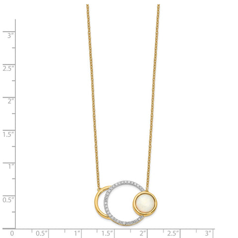14k Polished Diamond & Opal Circle 18in Necklace-WBC-PM6909-OP-020-YA