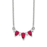 14k White Gold Ruby and Diamond 18 inch Necklace-WBC-PM7176-RU-012-WA