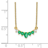 14k Emerald and Diamond 18 inch Necklace-WBC-PM7177-EM-007-YA