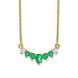 14k Emerald and Diamond 18 inch Necklace-WBC-PM7177-EM-007-YA