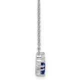 14k White Gold Sapphire and Diamond 18 inch Necklace-WBC-PM7177-SA-007-WA