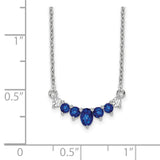 14k White Gold Sapphire and Diamond 18 inch Necklace-WBC-PM7177-SA-007-WA