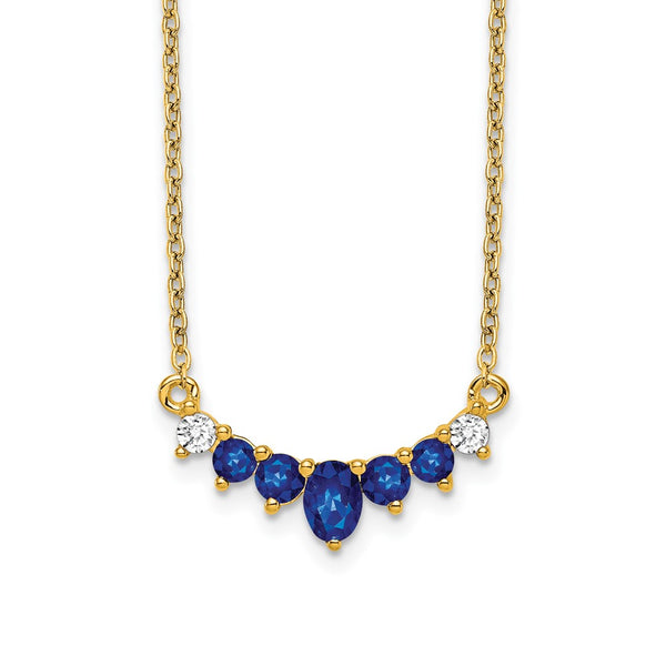 14k Sapphire and Diamond 18 inch Necklace-WBC-PM7177-SA-007-YA
