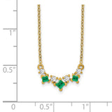 14k Emerald and Diamond 18 inch Necklace-WBC-PM7178-EM-012-YA