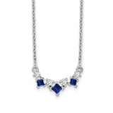 14k White Gold Sapphire and Diamond 18 inch Necklace-WBC-PM7178-SA-012-WA