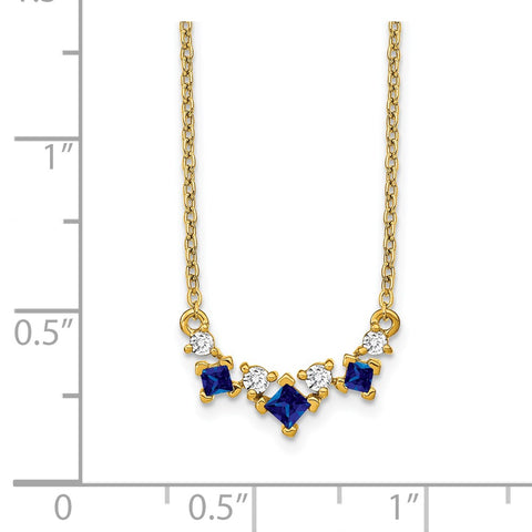 14k Sapphire and Diamond 18 inch Necklace-WBC-PM7178-SA-012-YA