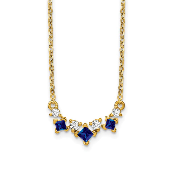 14k Sapphire and Diamond 18 inch Necklace-WBC-PM7178-SA-012-YA