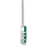 14k White Gold Marquise Emerald 18 inch Necklace-WBC-PM7179-EM-W