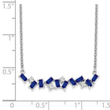 14k White Gold Sapphire and Diamond 18 in. Bar Necklace-WBC-PM7180-SA-012-WA