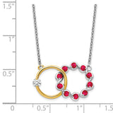 14k Two-tone Ruby and Diamond 18in. Circles Necklace-WBC-PM7220-RU-012-WYA