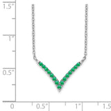 14k White Gold Emerald 18in. V-Necklace-WBC-PM7255-EM-W