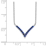 14k White Gold Sapphire 18in. V-Necklace-WBC-PM7255-SA-W