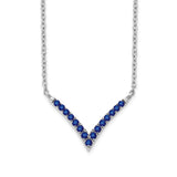 14k White Gold Sapphire 18in. V-Necklace-WBC-PM7255-SA-W