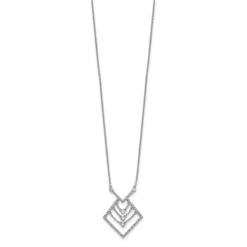 White Alloy CZ Fashion Necklace-WBC-PM8339-025-ALWCZ