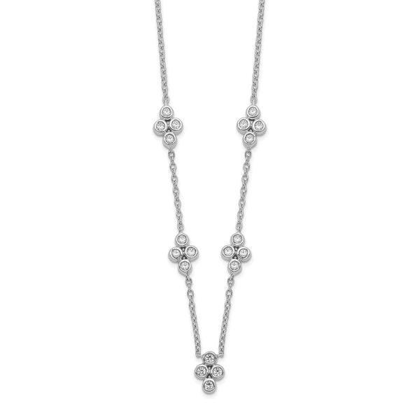 14k White Gold 5-station Diamond 18in Necklace-WBC-PM8564-025-WA