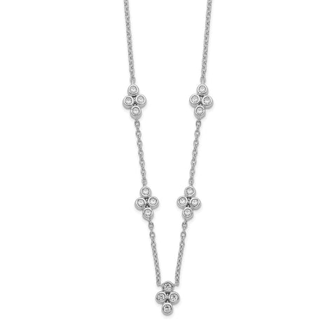 14k White Gold 5-station Diamond 18in Necklace-WBC-PM8564-025-WA