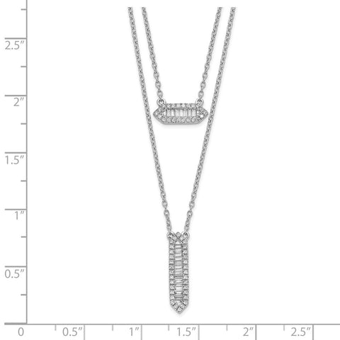 14k White Gold Double Strand 18in Necklace-WBC-PM8567-040-WA