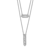 14k White Gold Double Strand 18in Necklace-WBC-PM8567-040-WA