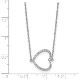 14k White Gold Sideways Diamond Heart 18in Necklace-WBC-PM8568-016-WA