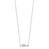 14k Two-tone Diamond Hearts on Arrow 18in Necklace-WBC-PM8569-005-WRA